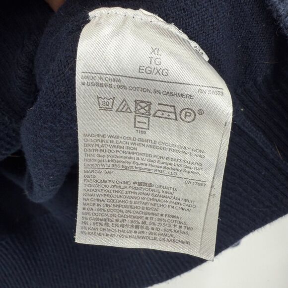 Gap shawl Cardigan Sweater XL Button Front mens Navy Blue - Picture 5 of 6